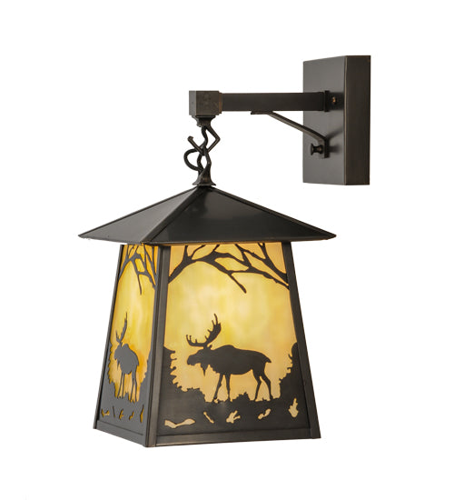 8"W Stillwater Moose at Dawn Hanging Wall Sconce