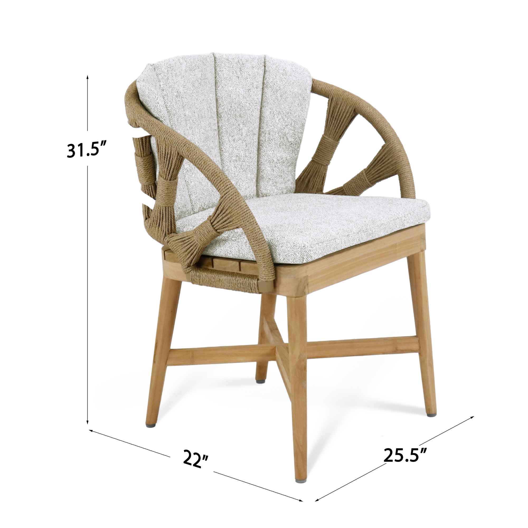 Krabi Dining Armchair with Sunbrella Cushion