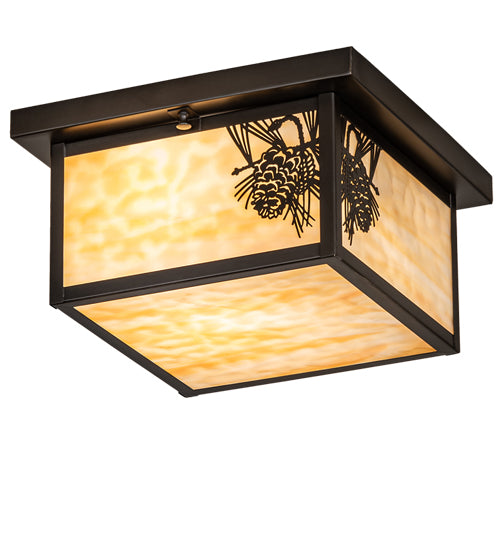 10"Sq Hyde Park Hill Top Flushmount