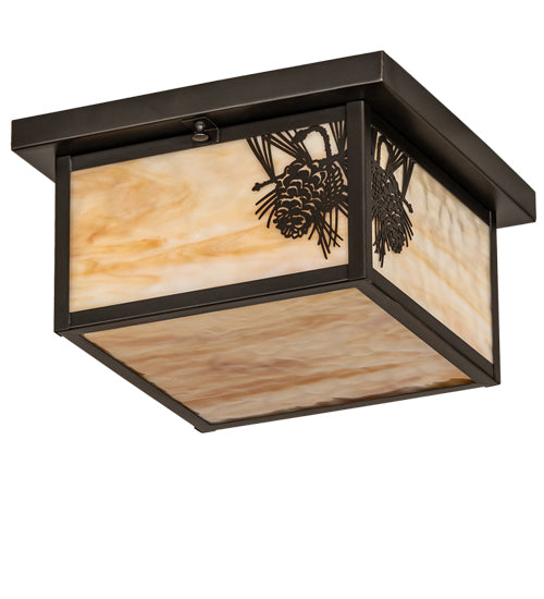 10"Sq Hyde Park Hill Top Flushmount