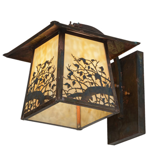 9"W Hyde Park Fly Fishing Creek Curved Arm Wall Sconce
