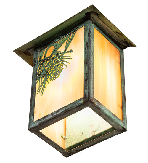 7"Sq Winter Pine Post Mount