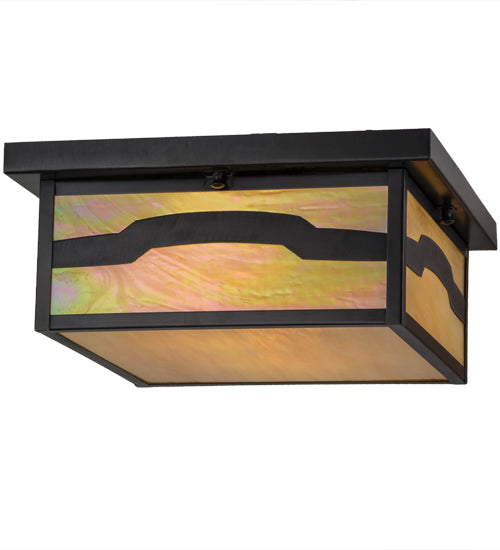 8"Sq Hyde Park "T" Mission Flushmount