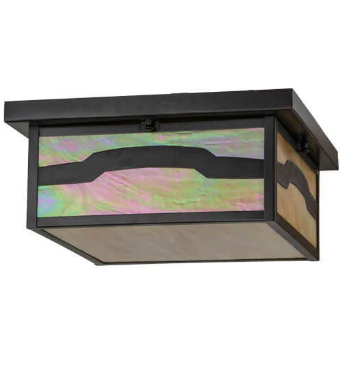 8"Sq Hyde Park "T" Mission Flushmount