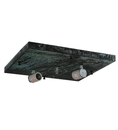 8"Sq Hyde Park Double Bar Mission Flushmount