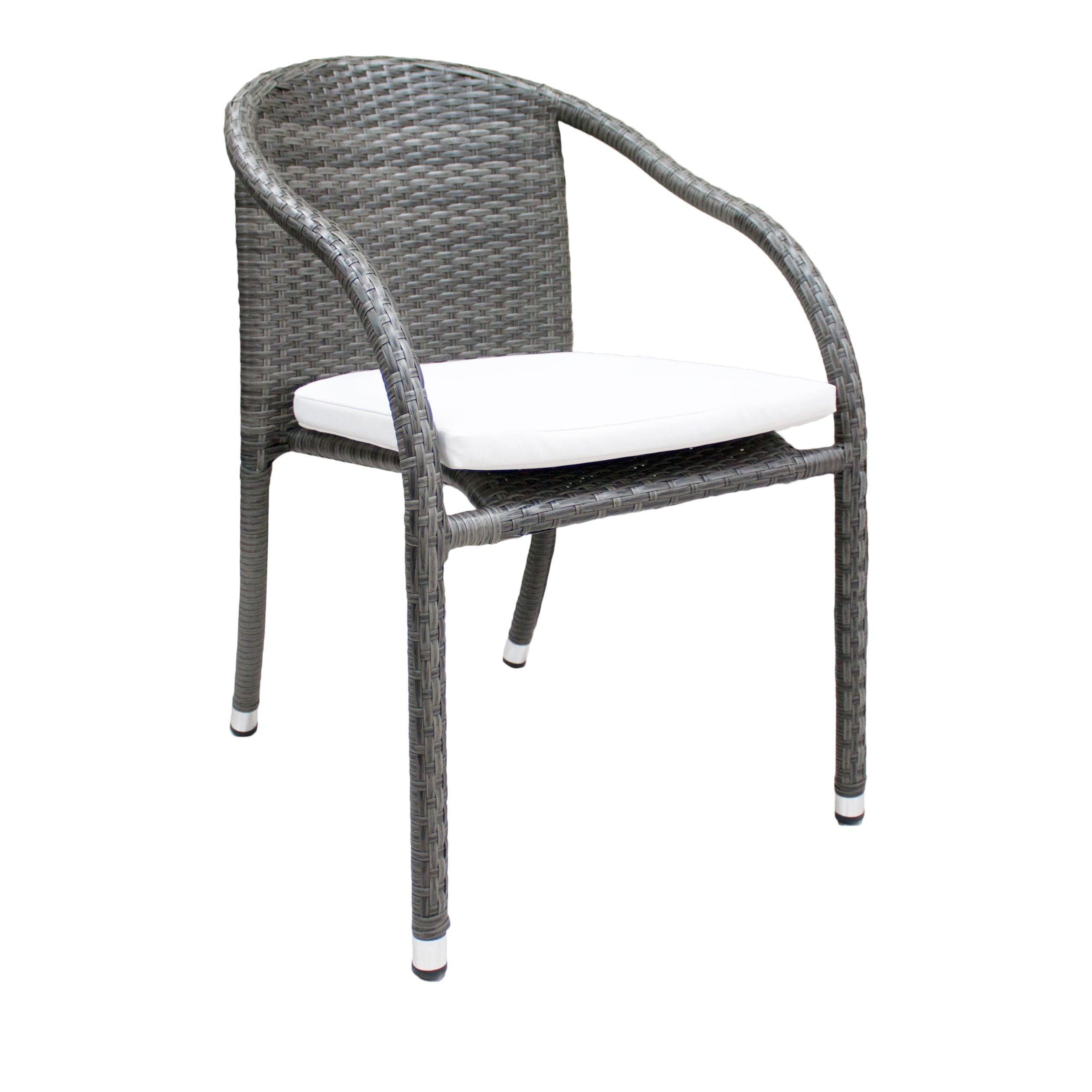 Spectrum 5-Piece Stackable Woven Armchair Dining Set with Cushions