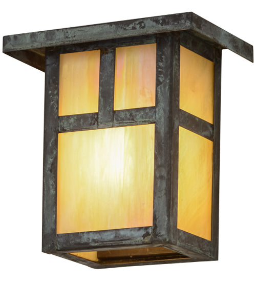 14"Sq Hyde Park Double Bar Mission Flushmount