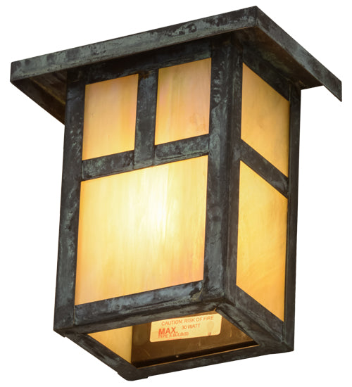 14"Sq Hyde Park Double Bar Mission Flushmount