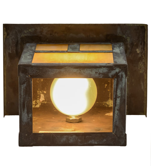 14"Sq Hyde Park Double Bar Mission Flushmount