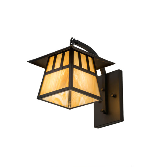 8"W Stillwater Cross Mission Curved Arm Wall Sconce