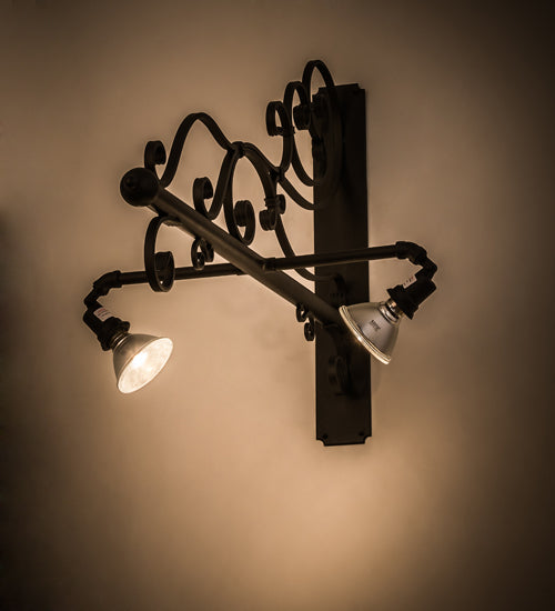 8"W Fulton Raven Solid Mount Wall Sconce