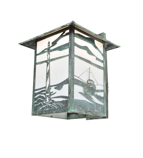 12" Wide Stillwater Moose at Lake Curved Arm Wall Sconce