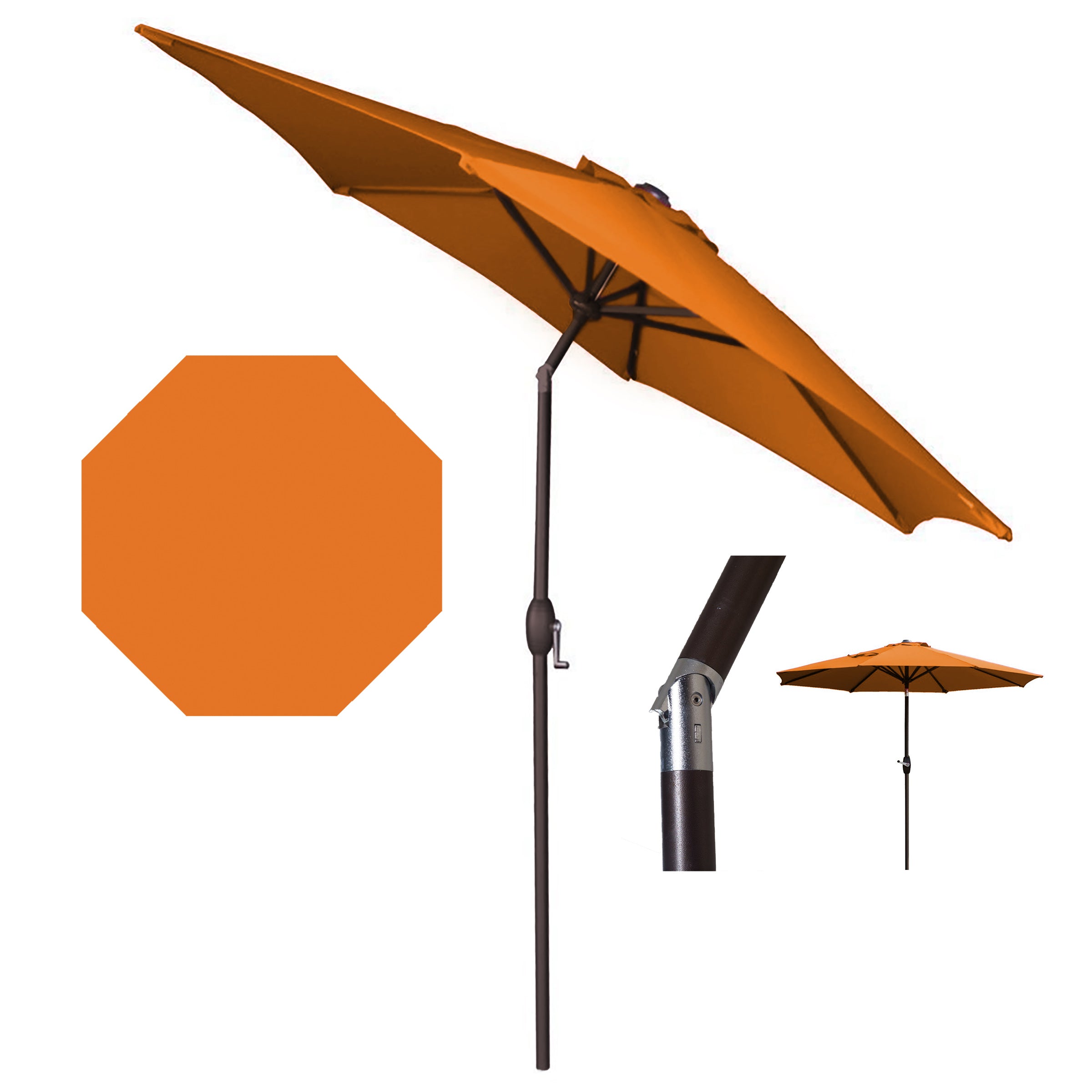 Panama Jack Orange 9 Ft Alum Patio Umbrella W/Crank