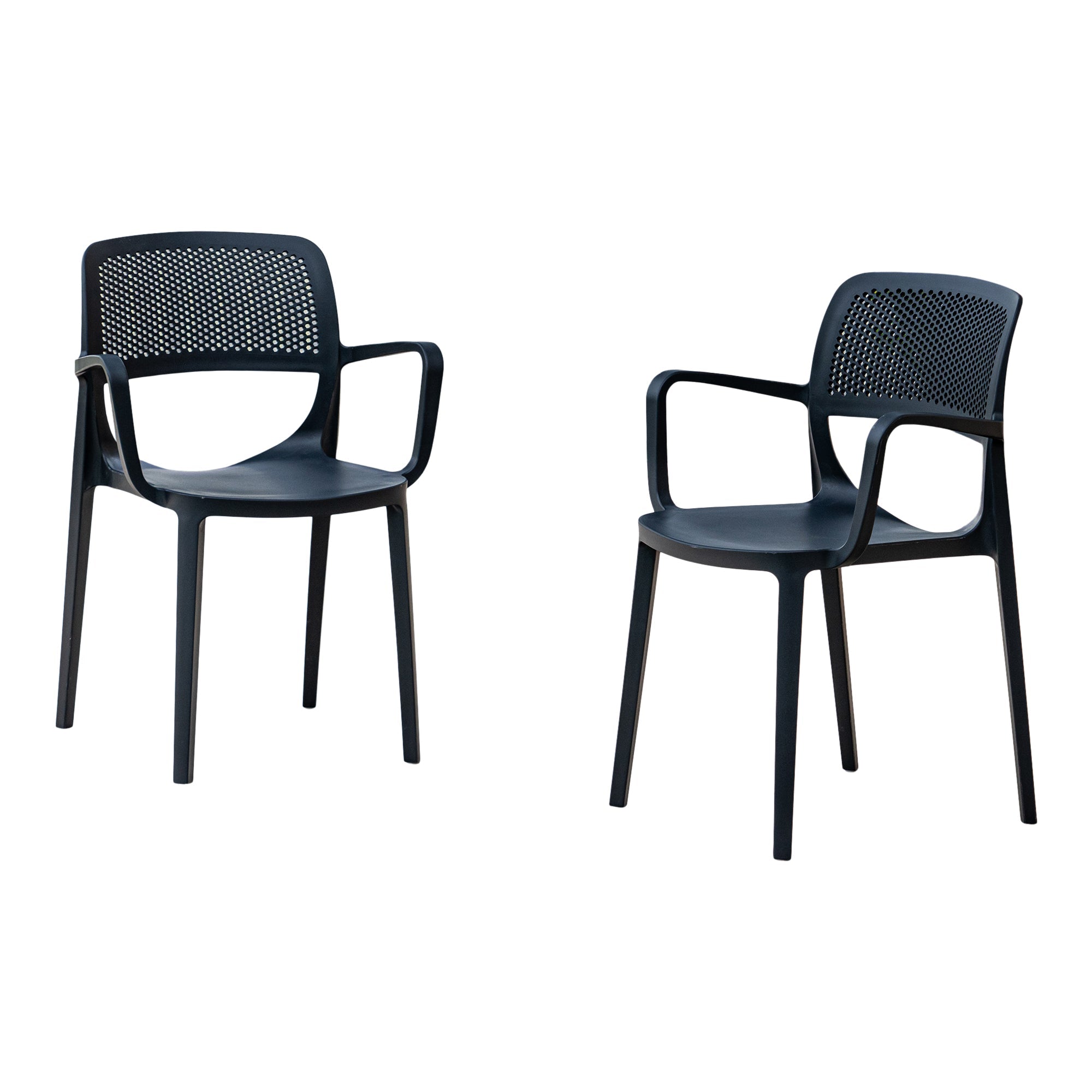 Mila Set of 2 Stackable Armchair-Anthracite