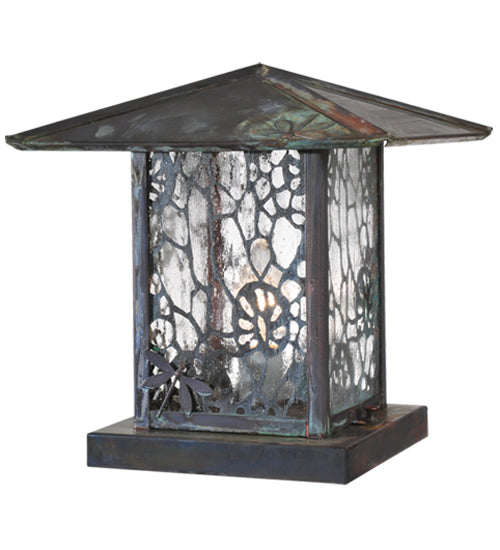12" Square Seneca Lotus Leaf and Dragonfly Pier Mount