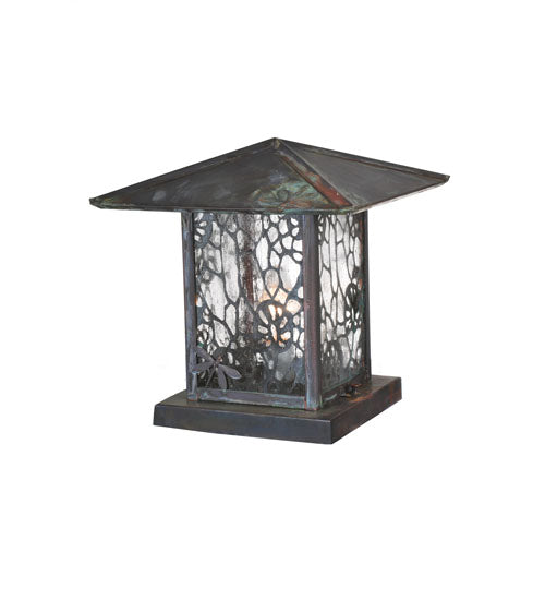 12" Square Seneca Lotus Leaf and Dragonfly Pier Mount