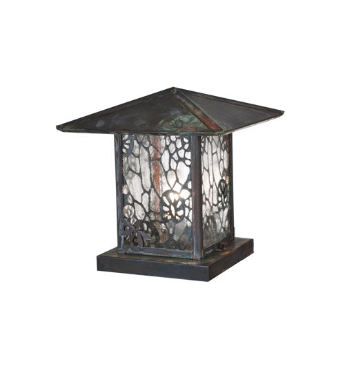 12" Square Seneca Lotus Leaf and Dragonfly Pier Mount