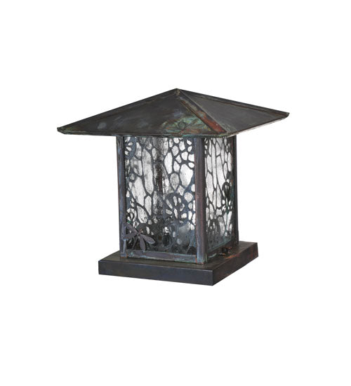 12" Square Seneca Lotus Leaf and Dragonfly Pier Mount
