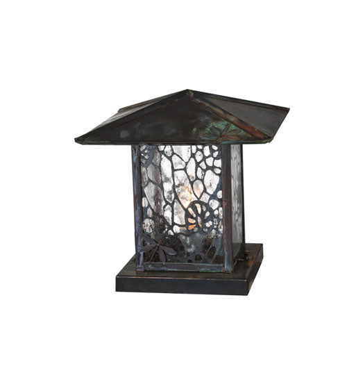 12" Square Seneca Lotus Leaf and Dragonfly Pier Mount