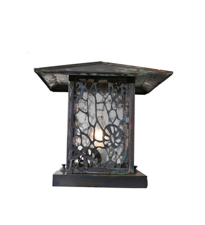 12" Square Seneca Lotus Leaf and Dragonfly Pier Mount