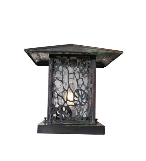 12" Square Seneca Lotus Leaf and Dragonfly Pier Mount