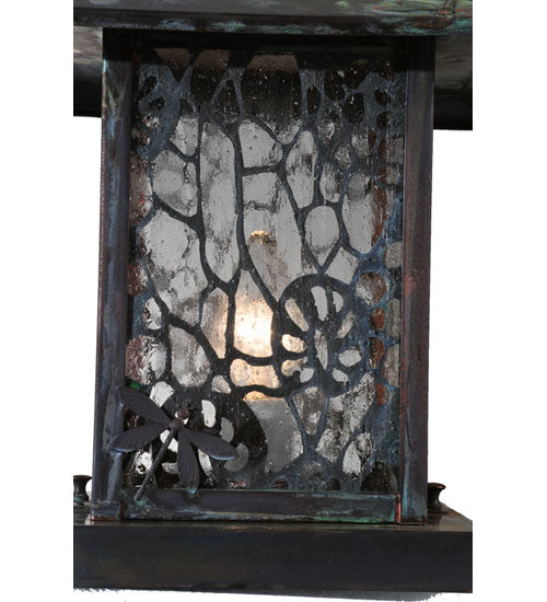 12" Square Seneca Lotus Leaf and Dragonfly Pier Mount