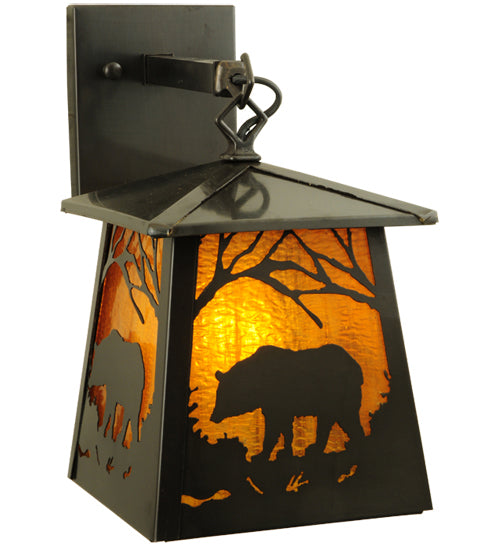 7" Wide Stillwater Grizzly Bear Wall Sconce
