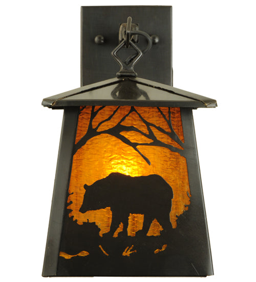 7" Wide Stillwater Grizzly Bear Wall Sconce