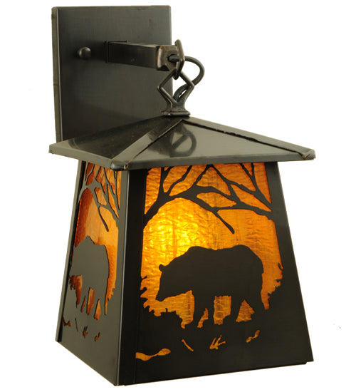 7" Wide Stillwater Grizzly Bear Wall Sconce