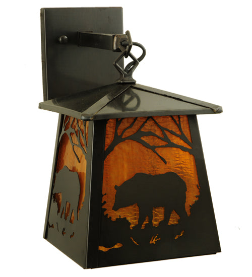 7" Wide Stillwater Grizzly Bear Wall Sconce
