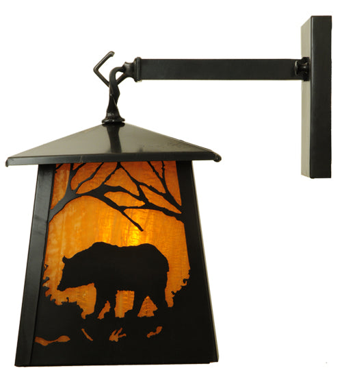 7" Wide Stillwater Grizzly Bear Wall Sconce