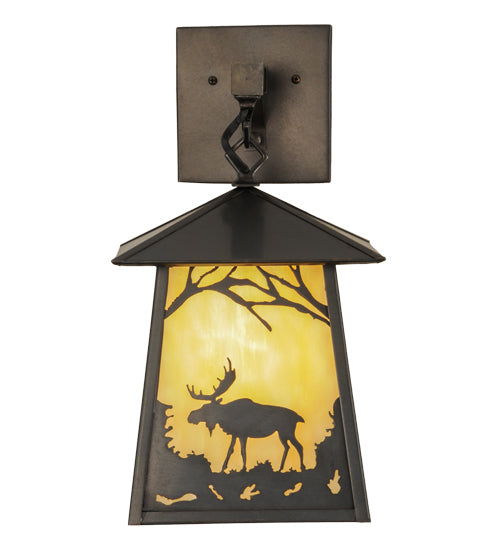 8"W Stillwater Moose at Dawn Hanging Wall Sconce