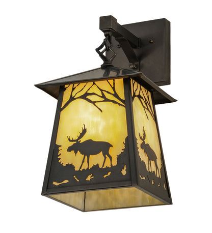 8"W Stillwater Moose at Dawn Hanging Wall Sconce