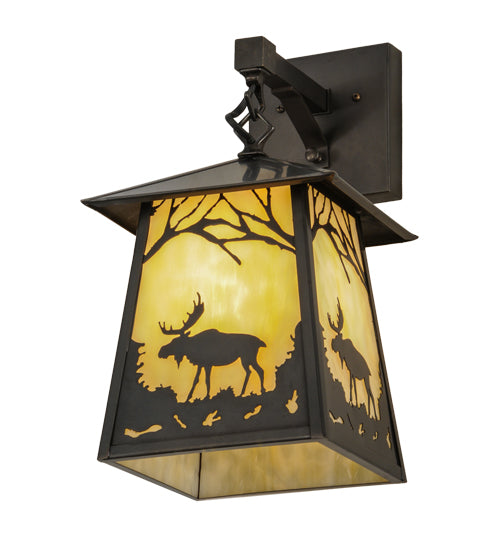 8"W Stillwater Moose at Dawn Hanging Wall Sconce