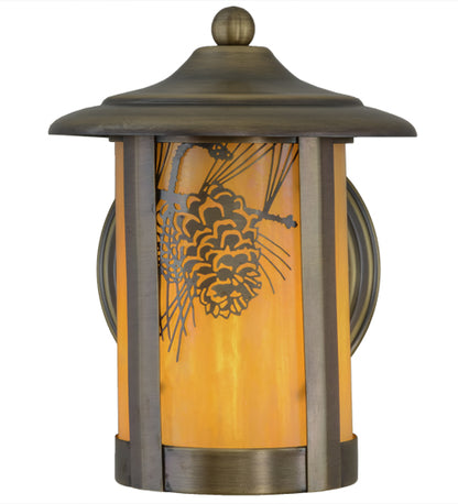 6.5"W Fulton Winter Pine Solid Mount Wall Sconce