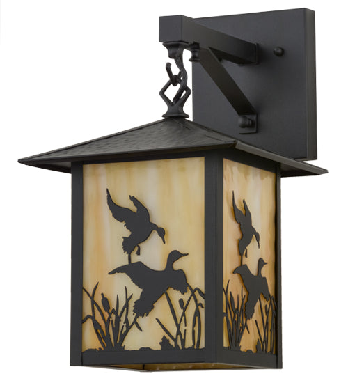 9"W Seneca Ducks in Flight Hanging Wall Sconce