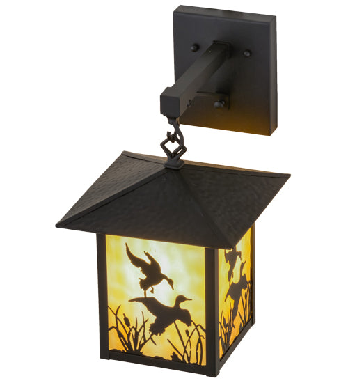 9"W Seneca Ducks in Flight Hanging Wall Sconce