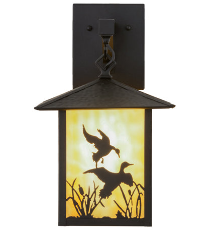 9"W Seneca Ducks in Flight Hanging Wall Sconce
