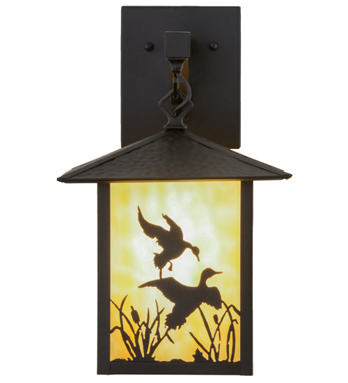 9"W Seneca Ducks in Flight Hanging Wall Sconce