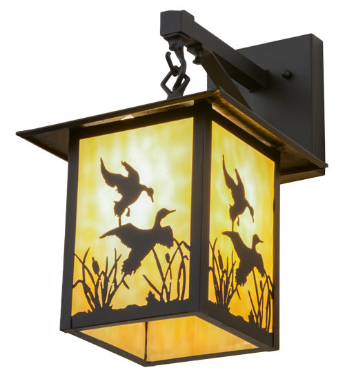 9"W Seneca Ducks in Flight Hanging Wall Sconce