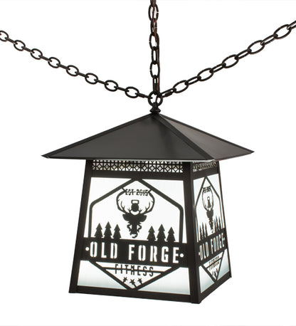 16" Square Personalized Old Forge Fitness Pendant