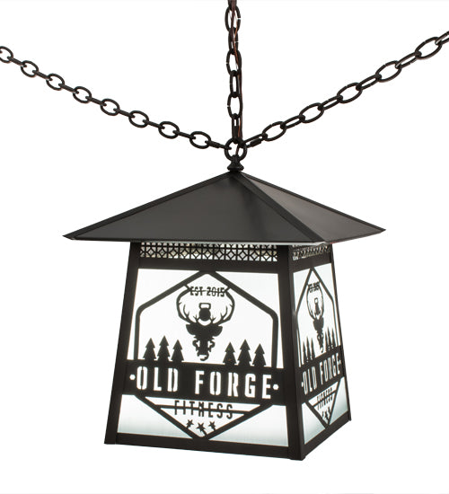 16" Square Personalized Old Forge Fitness Pendant