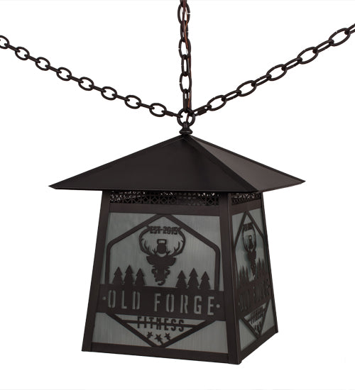 16" Square Personalized Old Forge Fitness Pendant