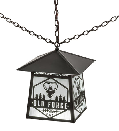 16" Square Personalized Old Forge Fitness Pendant