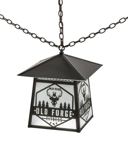 16" Square Personalized Old Forge Fitness Pendant