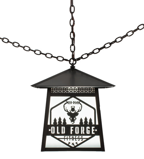 16" Square Personalized Old Forge Fitness Pendant