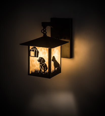 9" Wide Seneca "T" Mission Straight Arm Wall Sconce