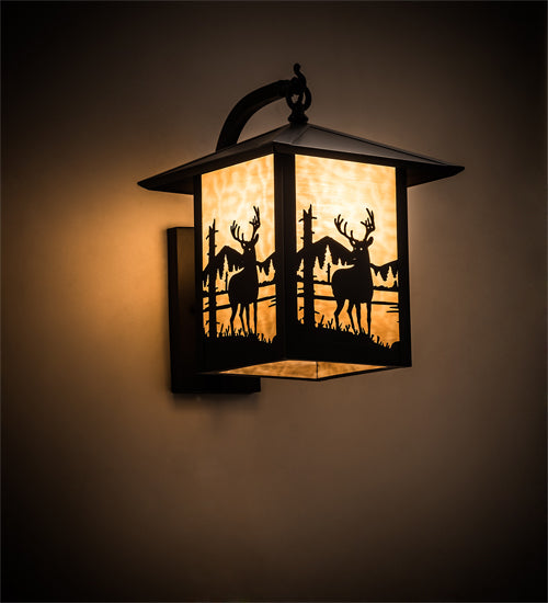 9" Wide Seneca Dog Straight Arm Wall Sconce