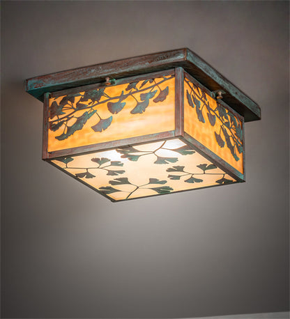 12" Wide Stillwater Ginkgo Straight Arm Wall Sconce