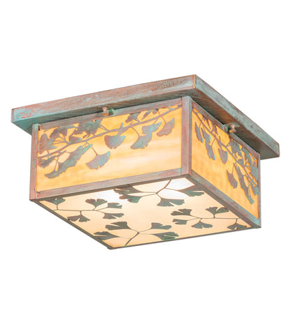 12" Wide Stillwater Ginkgo Straight Arm Wall Sconce